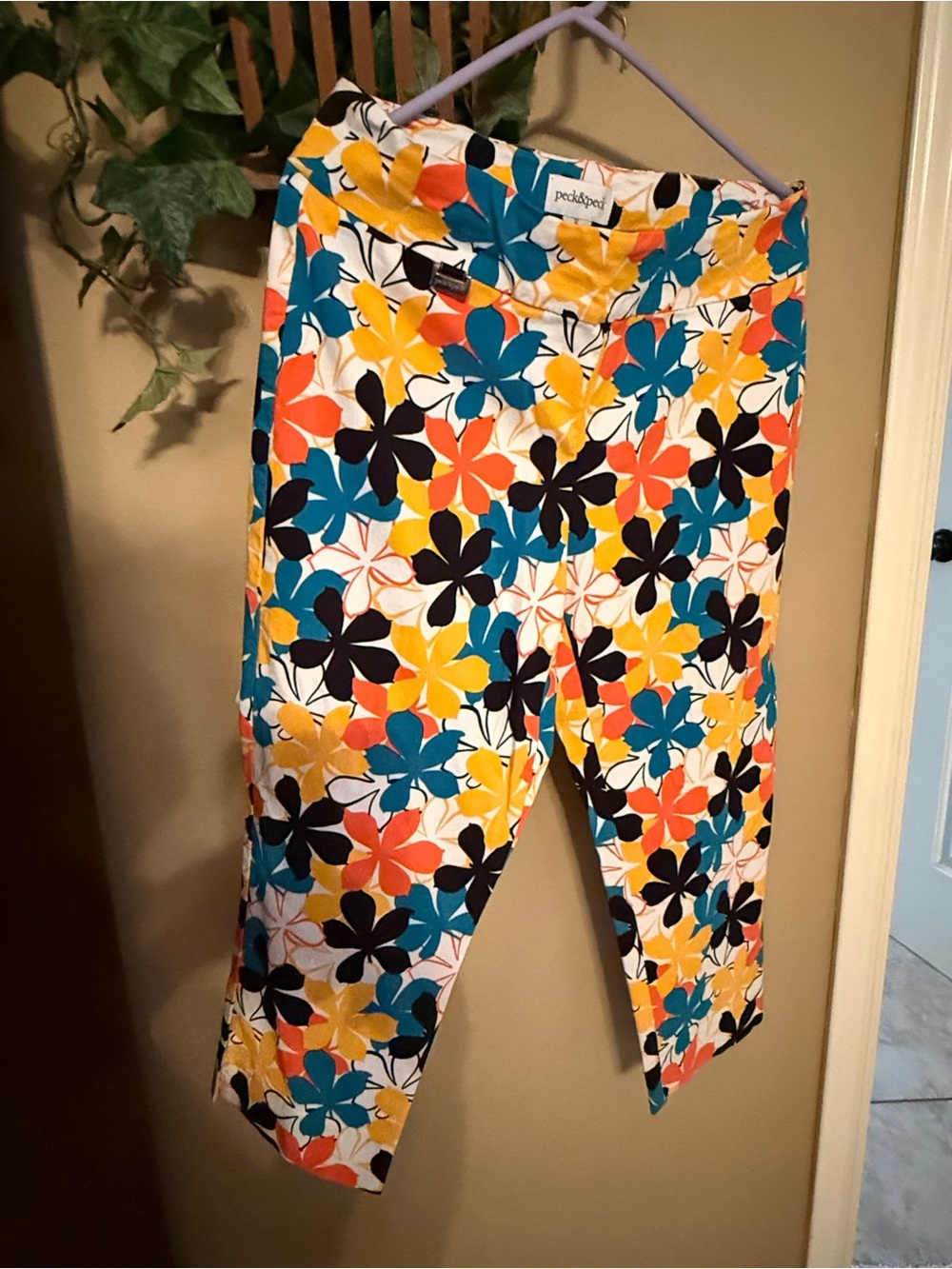 Peck & Peck Floral Capri Shorts - Blue, Yellow, Orange, Black